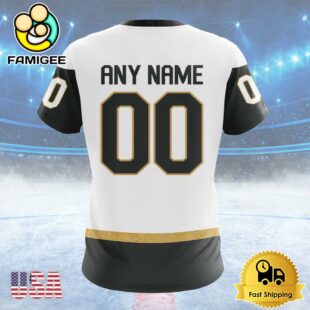 NHL Vegas Golden Knights Personalized White Away Kits Custom T Shirt, Vegas Golden Knights Shirt