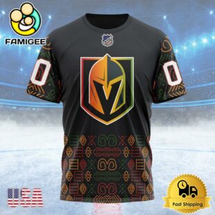 NHL Vegas Golden Knights Special Design For Black History Month Custom T Shirt, Vegas Golden Knights Shirt