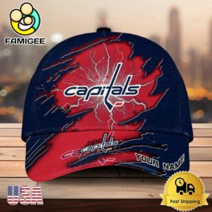 NHL Washington Capitals Dynamic Hockey Emblem Custom Name 3D Printed Cap