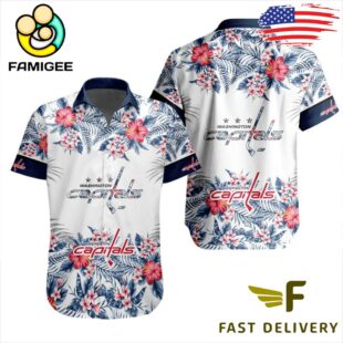 NHL Washington Capitals Floral Hawaiian Shirt