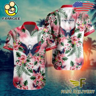 NHL Washington Capitals Hibiscus Hawaiian Shirt