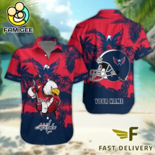 NHL Washington Capitals Hockey Mascot Custom Name Hawaiian Shirt