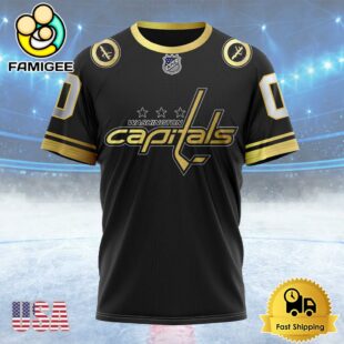 NHL Washington Capitals Special Black And Gold Design Custom T Shirt, Washington Capitals Shirt