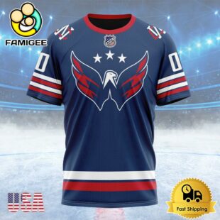 NHL Washington Capitals Special Colour Rush Design Custom T Shirt, Washington Capitals Shirt