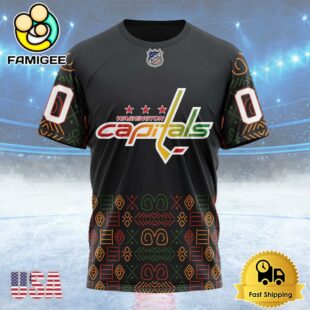 NHL Washington Capitals Special Design For Black History Month Custom T Shirt, Washington Capitals Shirt