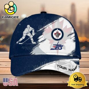 NHL Winnipeg Jets Bold Distressed Artwork Personalized 3D Cap