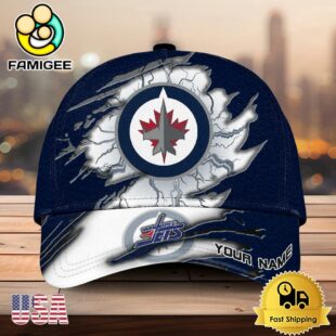 NHL Winnipeg Jets Dynamic Hockey Emblem Custom Name 3D Printed Cap