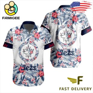NHL Winnipeg Jets Floral Hawaiian Shirt