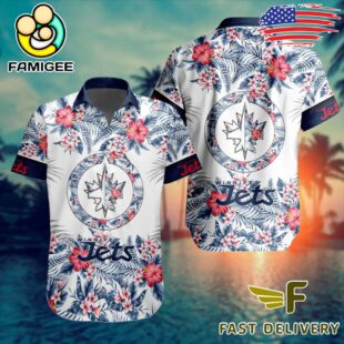 NHL Winnipeg Jets Floral Hawaiian Shirt