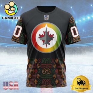 NHL Winnipeg Jets Special Design For Black History Month Custom T Shirt, Winnipeg Jets Shirt