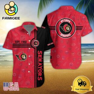 Ottawa Senators Nhl Logo Pattern Custom Hawaiian Shirt