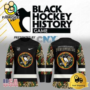 Pittsburgh Penguins Black Hockey History Night Hockey Jersey
