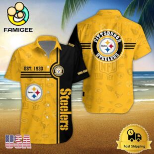 Pittsburgh Steelers NFL Logo Pattern Custom Hawaiian Shirt