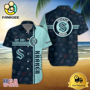 Seattle Kraken Nhl Logo Pattern Custom Hawaiian Shirt