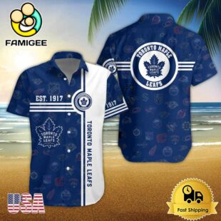 Toronto Maple Leafs Nhl Logo Pattern Custom Hawaiian Shirt