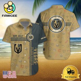 Vegas Golden Knights Nhl Logo Pattern Custom Hawaiian Shirt