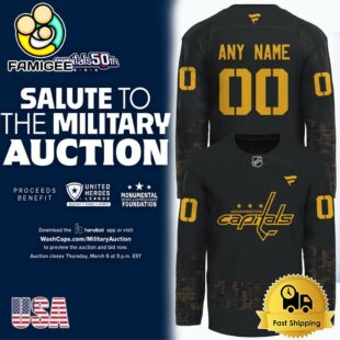Washington CapitalsSalute To The Military Limited Edition Custom Name Hockey Jersey