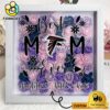 Atlanta Falcons Ombre Pink Violet Custom Name Flower Shadow Box, Gift For Mother's Day