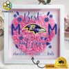 Baltimore Ravens Colors Heart Custom Name Flower Shadow Box, Gift For Mother's Day