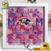 Baltimore Ravens Colors Square Custom Name Flower Shadow Box, Gift For Mother's Day
