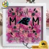 Carolina Panthers Colors Square Custom Name Flower Shadow Box, Gift For Mother's Day