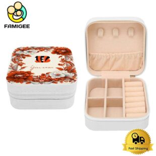Cincinnati Bengals Custom Name Flower Frame Pattern Jewelry Box