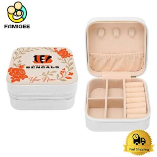 Cincinnati Bengals Custom Name Flower Gathering Pattern Jewelry Box