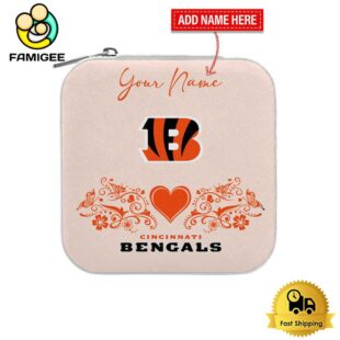 Cincinnati Bengals Custom Name Heart Pattern Jewelry Box