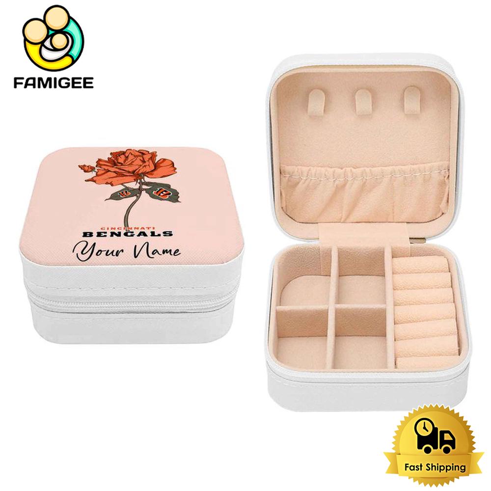 Cincinnati Bengals Custom Name Rose Jewelry Box , Happy Mothers Day Gift Cincinnati Bengals Custom Name Rose Jewelry Box , Happy Mothers Day Gift