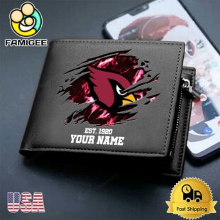 Custom Arizona Cardinals Team Logo Men's Leather Wallet
