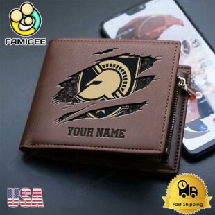 Custom Army Black Knights Team Logo Men's Leather Wallet