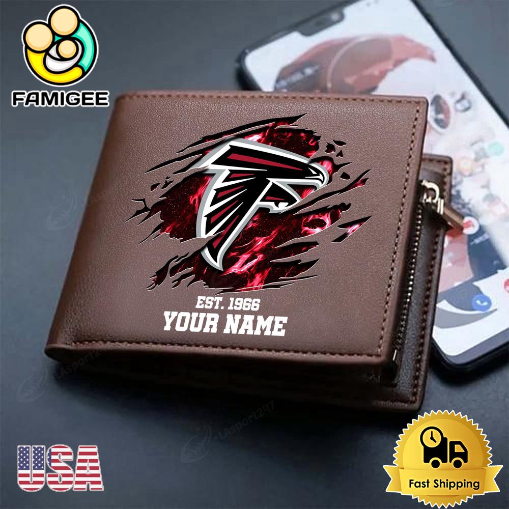 NFL Atlanta Falcons Team Logo New Design 2025 Custom Men's Leather Wallet NFL Atlanta Falcons Team Logo New Design 2025 Custom Men's Leather Wallet