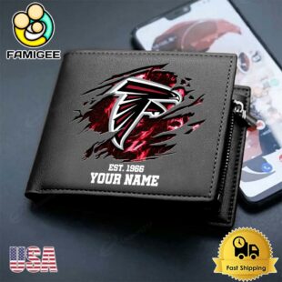 Custom Atlanta Falcons Team Logo Men's Leather Wallet
