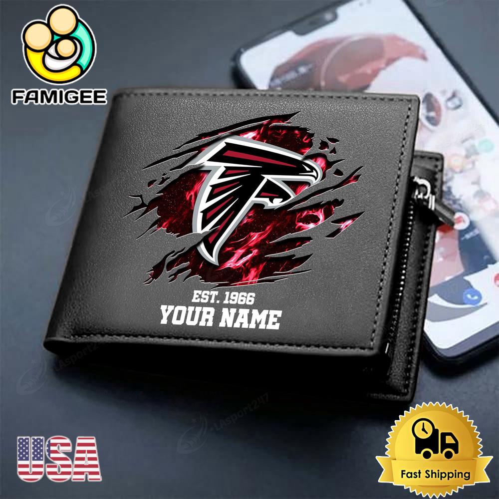 NFL Atlanta Falcons Team Logo New Design 2025 Custom Men's Leather Wallet NFL Atlanta Falcons Team Logo New Design 2025 Custom Men's Leather Wallet