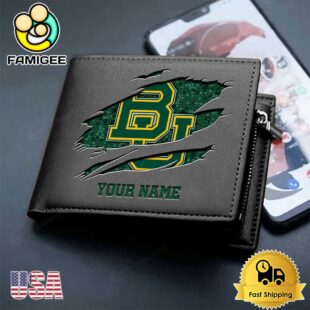 Custom Baylor Bears Team Logo Men's Leather Wallet