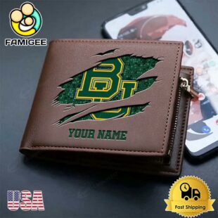 Custom Baylor Bears Team Logo Men's Leather Wallet