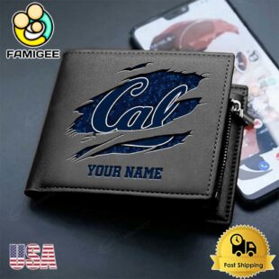 Custom California Golden Bears Team Logo Men's Leather Wallet