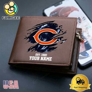 Custom Chicago Bears Team Logo Men's Leather Wallet