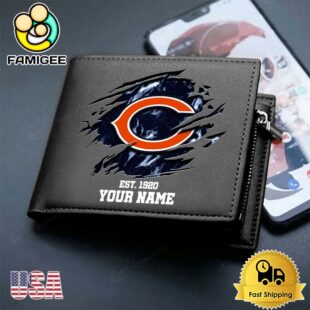 Custom Chicago Bears Team Logo Men's Leather Wallet