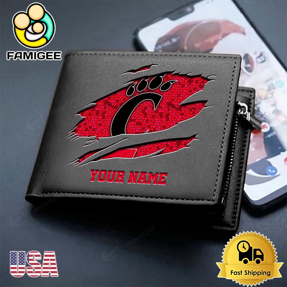 NCAA Cincinnati Bearcats Team Logo New Design 2025 Custom Men's Leather Wallet NCAA Cincinnati Bearcats Team Logo New Design 2025 Custom Men's Leather Wallet
