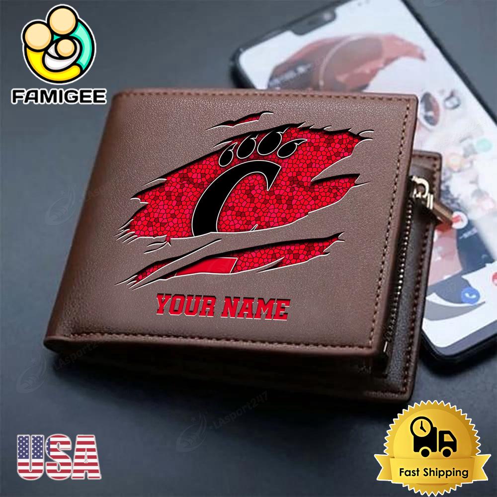 NCAA Cincinnati Bearcats Team Logo New Design 2025 Custom Men's Leather Wallet NCAA Cincinnati Bearcats Team Logo New Design 2025 Custom Men's Leather Wallet