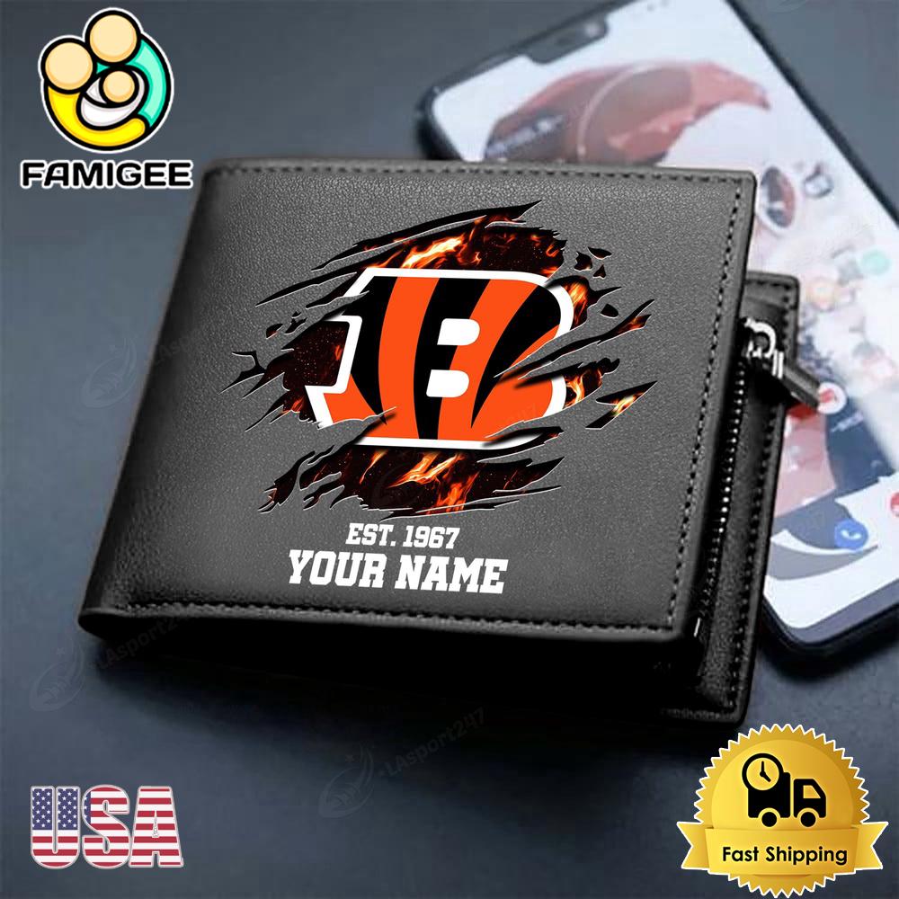 NFL Cincinnati Bengals Team Logo New Design 2025 Custom Men's Leather Wallet NFL Cincinnati Bengals Team Logo New Design 2025 Custom Men's Leather Wallet