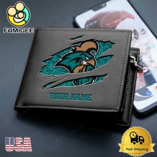 Custom Coastal Carolina Chanticleers Team Logo Men's Leather Wallet