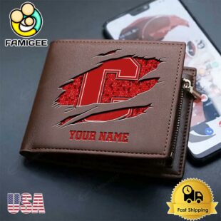 Custom Cornell Big Red Team Logo Men's Leather Wallet