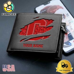 Custom Cornell Big Red Team Logo Men's Leather Wallet