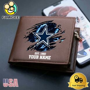 Custom Dallas Cowboys Team Logo Men's Leather Wallet