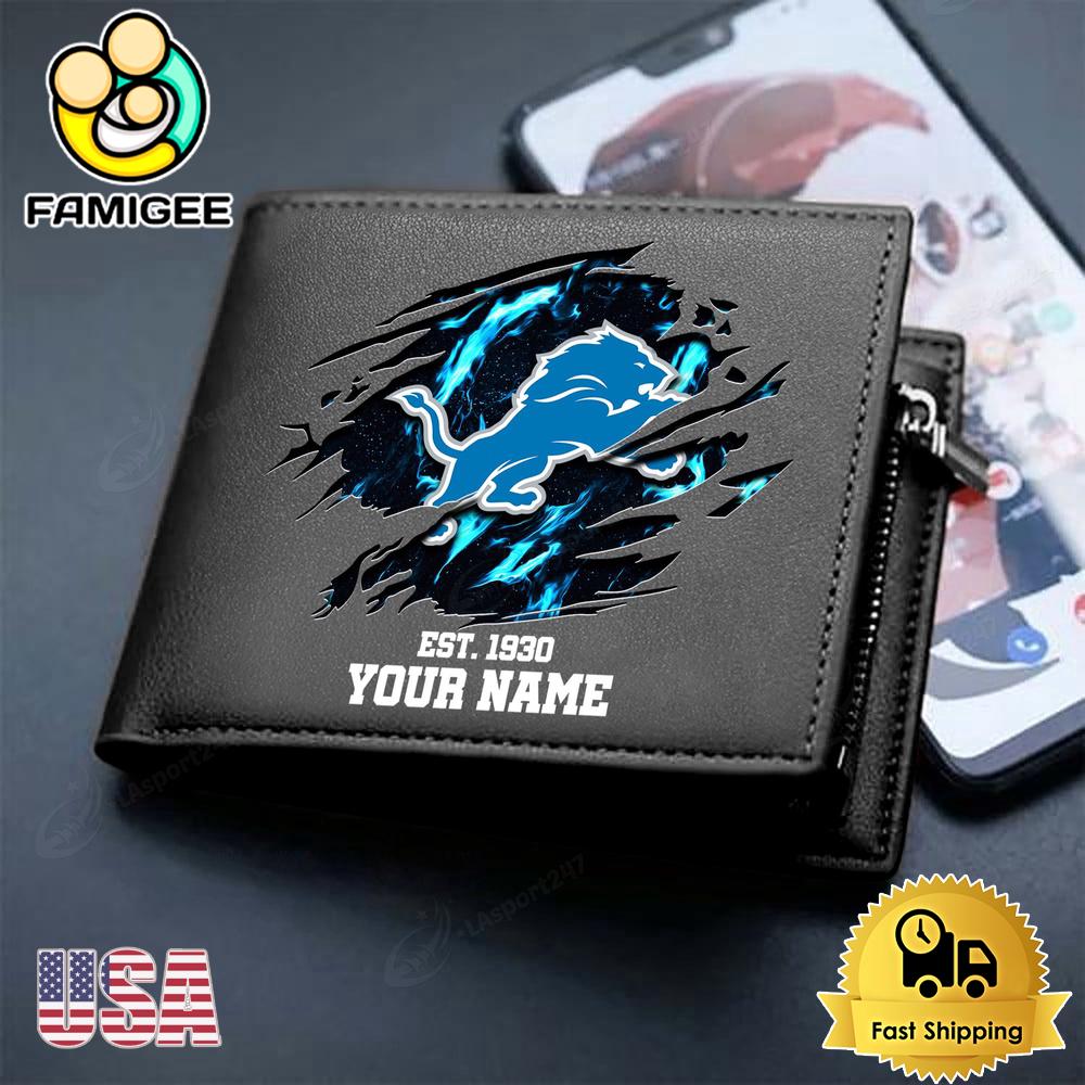 NFL Detroit Lions Team Logo New Design 2025 Custom Men's Leather Wallet NFL Detroit Lions Team Logo New Design 2025 Custom Men's Leather Wallet