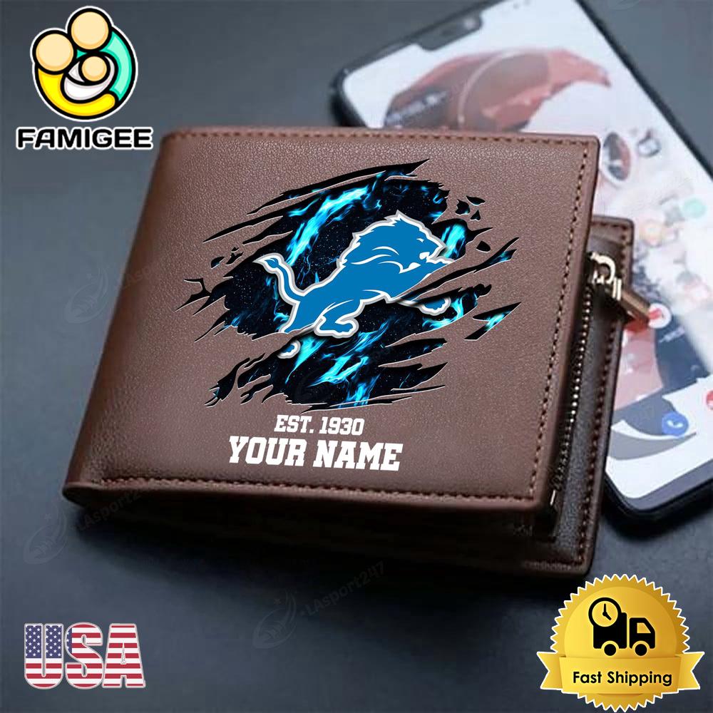 NFL Detroit Lions Team Logo New Design 2025 Custom Men's Leather Wallet NFL Detroit Lions Team Logo New Design 2025 Custom Men's Leather Wallet