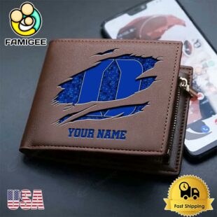 Custom Duke Blue Devils Team Logo Men's Leather Wallet