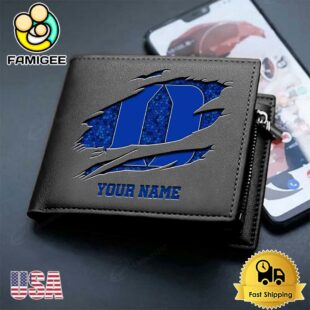 Custom Duke Blue Devils Team Logo Men's Leather Wallet